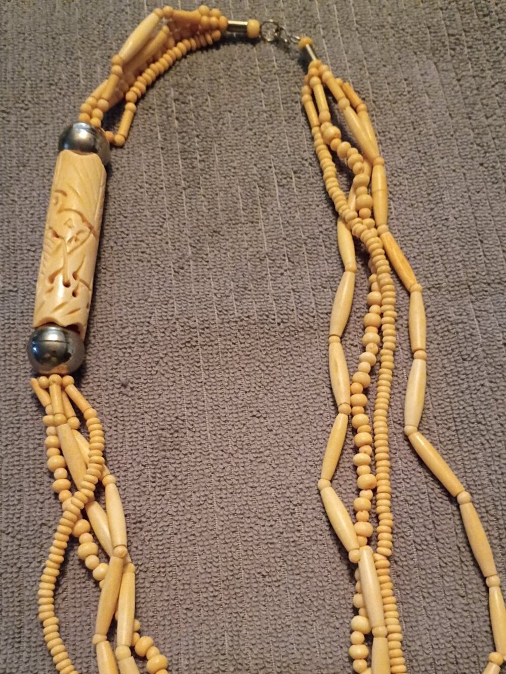 Boho Bovine Bone 4 Strand Necklace
